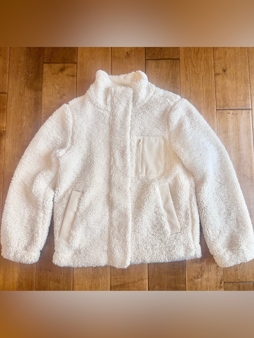 Teddy Fleece Jacket in Cream - Size XS- Like New